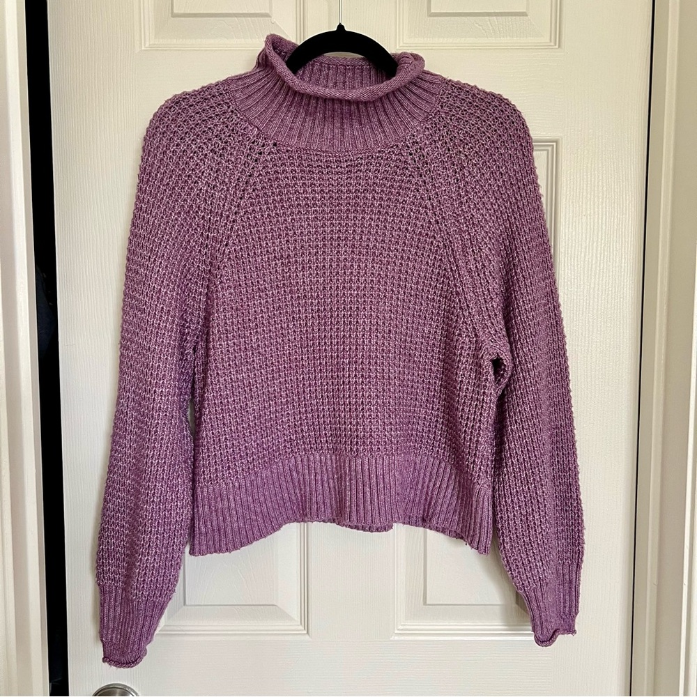 AE DREAMSPUN MOCK NECK SWEATER Lavender Purple - Size Small
